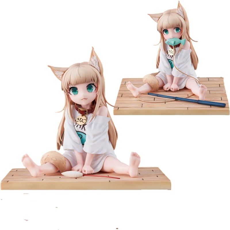 Goaoy Anime Cute Kawaii Cat Ears Girl Figura de brinquedo de PVC