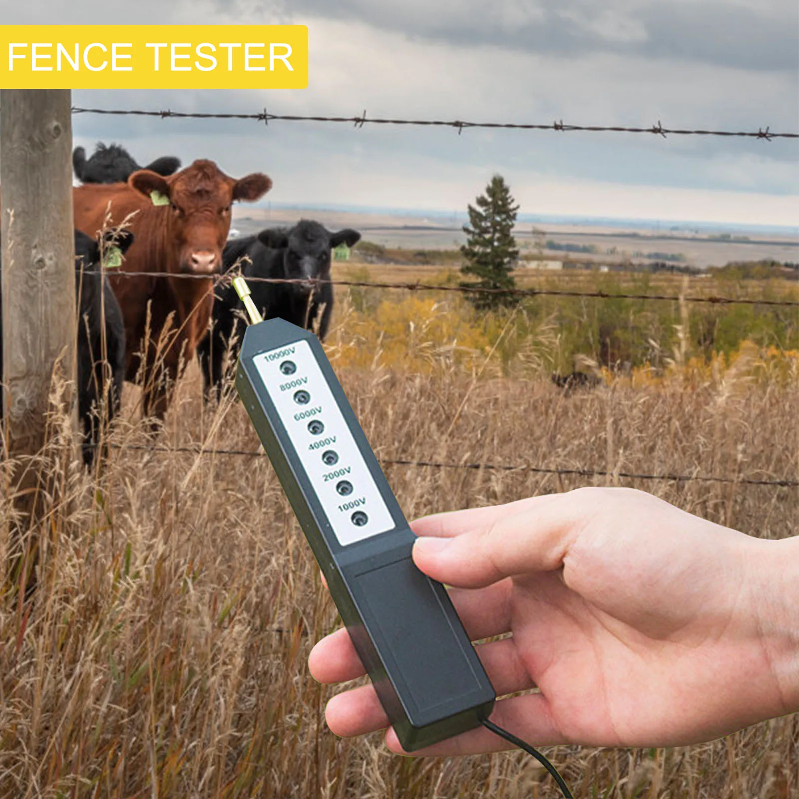 

Ranch Electronic Fence Voltage Tester Farm Fence Pressure Tester Detector 10Kv Neon Bubble Manometer Measuring Instruments