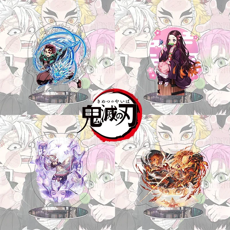 Anime Demon Slayer Action Figure Supporto Acrilico Modello Kamado Tanjirou Nezuko Kyoujurou Kochou Shinobu Kanawo Desk Decor Fan Regalo