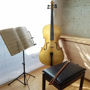 New 4/4 Professional Right Handed Basswood Matte Golden Acoustic Cello w/ Bag