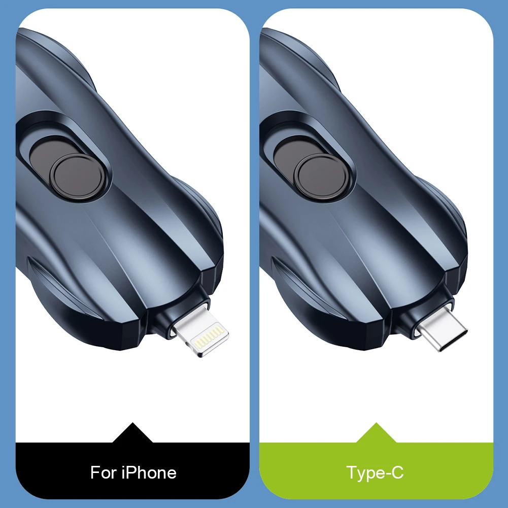 1500mAh Portable Mini Power Bank Emergency Charger Keychain For iPhone/Type-C Ultra-Lightweight Battery Pack For Huawei Samsung