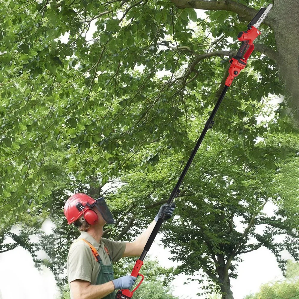 ONEVAN 4900W Brushless Telescoping Pole Electric Chainsaw 2IN1 High Branch Garden Woodworking Pruning Saw 21V 18V Battery