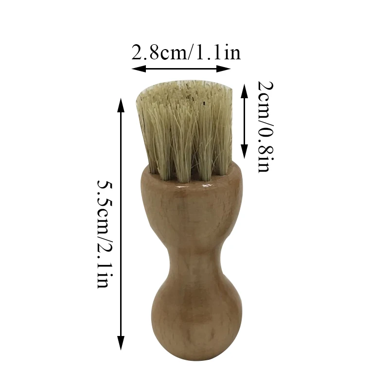 Mini Hog Bristle Brushes Home Cleaning Tool Boot Shoes Brush Practical Leather Shoes Supplies Multifunction Gourd Buffing Brush 4