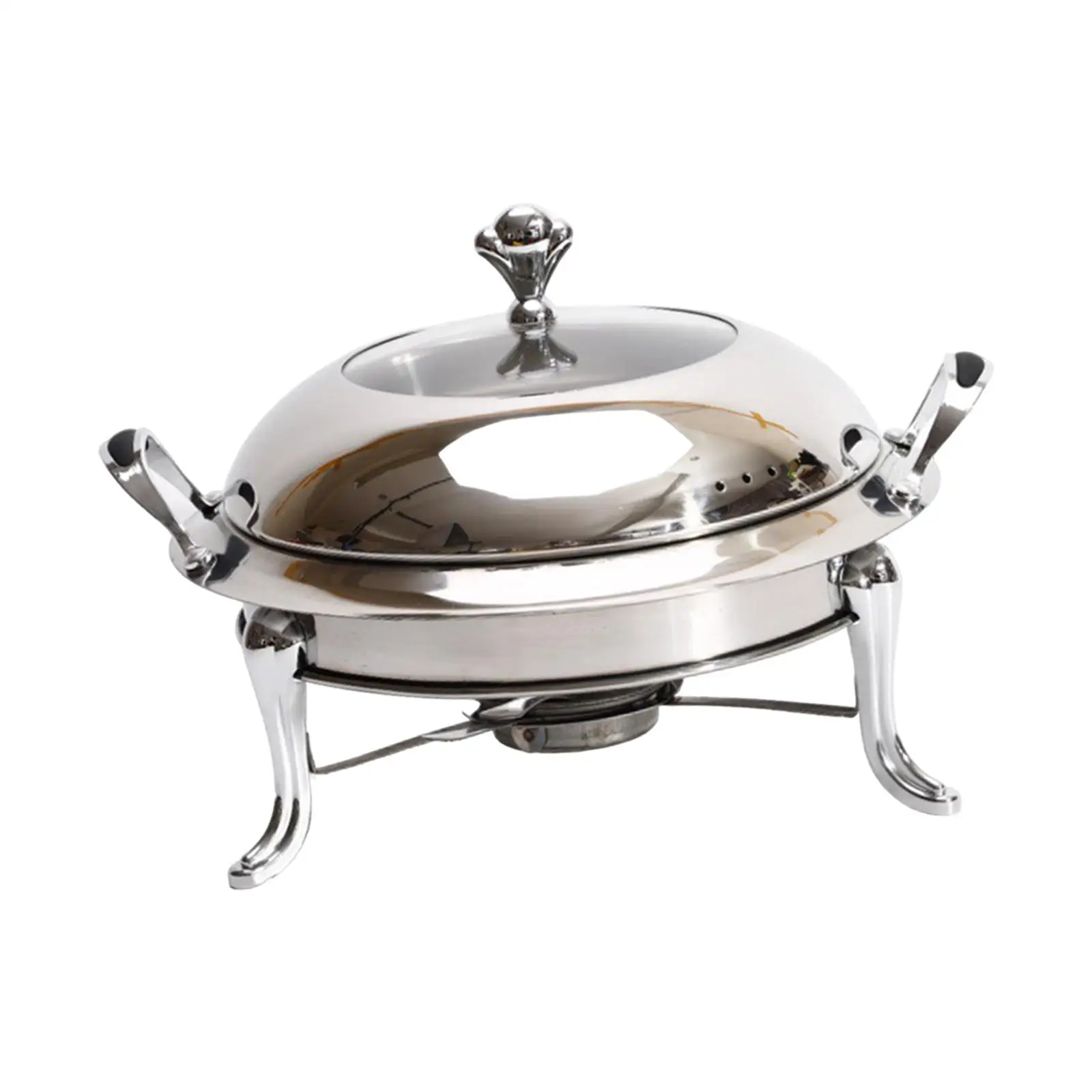 Food Warmer Quick Heating Cooking Pot with Lid Camping Alcohol Stove Hot Pot for Kitchen Party Noodles, Egg Restaurant Household 4