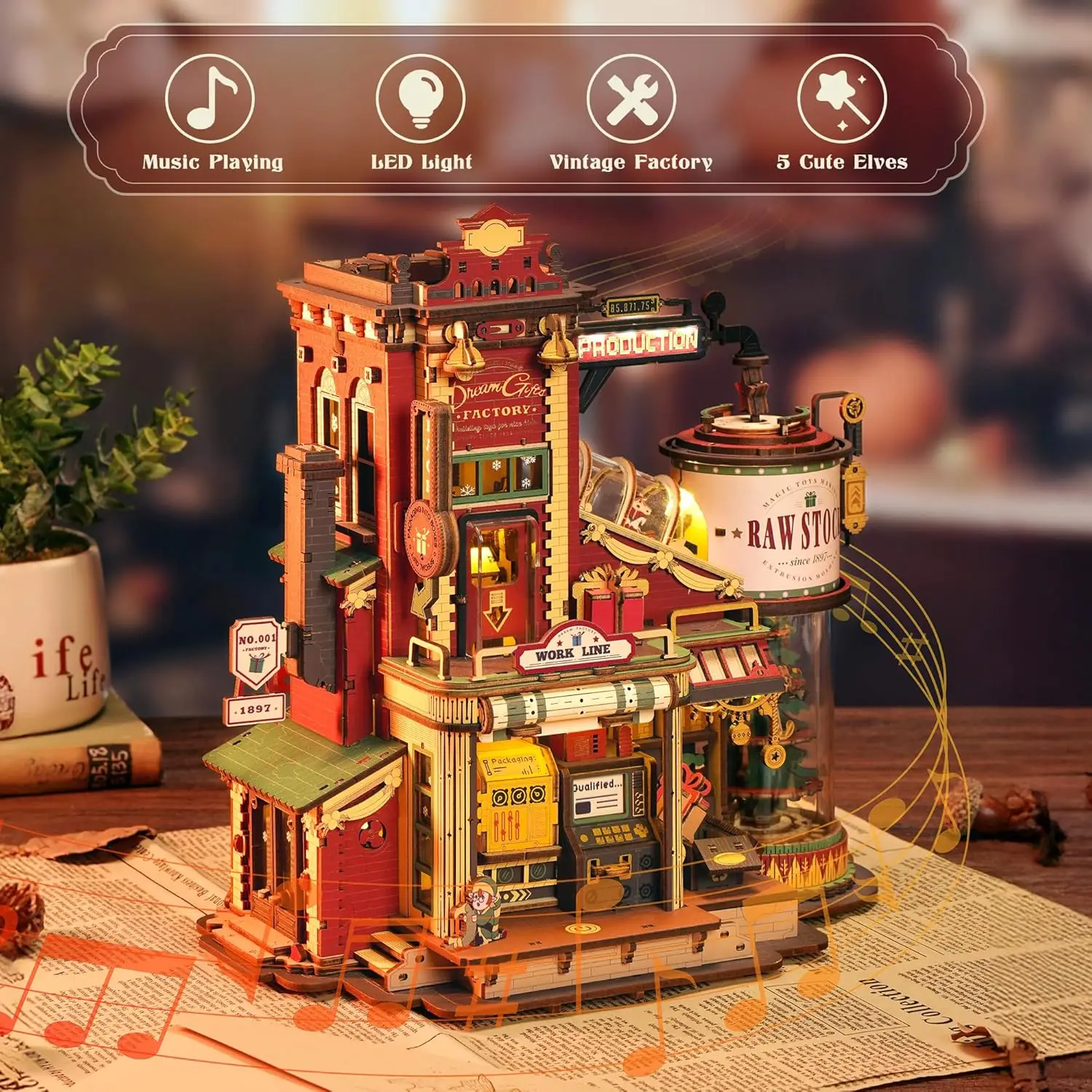 Robotime Rokr 木製オルゴール クリスマス ドリーム ギフト