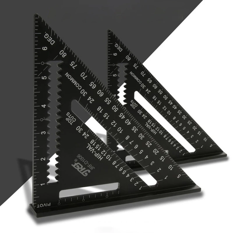 7/12inch Triangle Ruler Aluminum Alloy Square Metric Angle Frame
