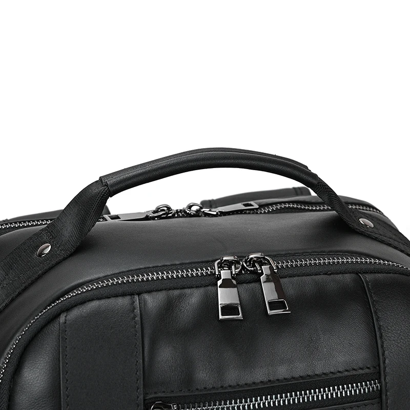 Leather College Backpack For Men