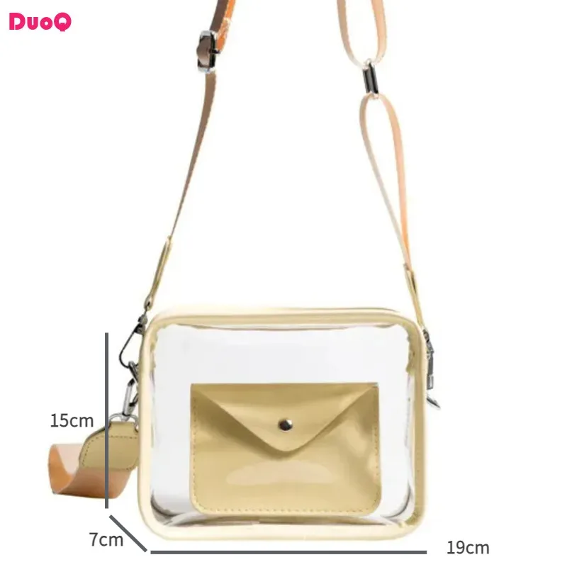 

2024 Upgraded Personalized Transparent Small Square Bag Jelly Mother Child Bag Student Leisure One Shoulder Crossbody Bag
