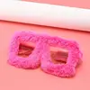 Oversized Plush Sunglasses Style Party Christmas Halloween Cosplay Winter Shades Soft Fluffy Square Frame Sun Glasses for Women 2