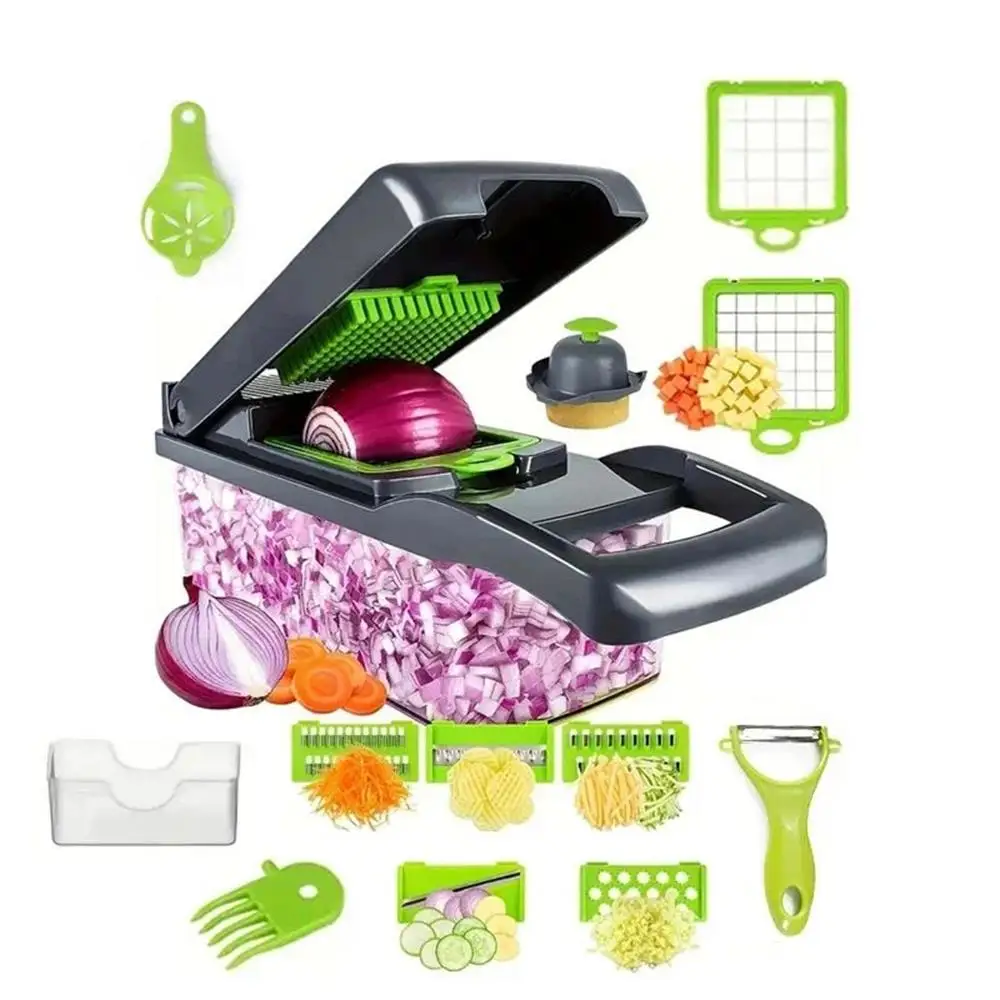 Vegetable Chopper 14/16 In 1 Multifunctional Vegetable Chopper Onion Chopper Handle Food Grate Kitchen Vegetable Slicer Dicer Cut