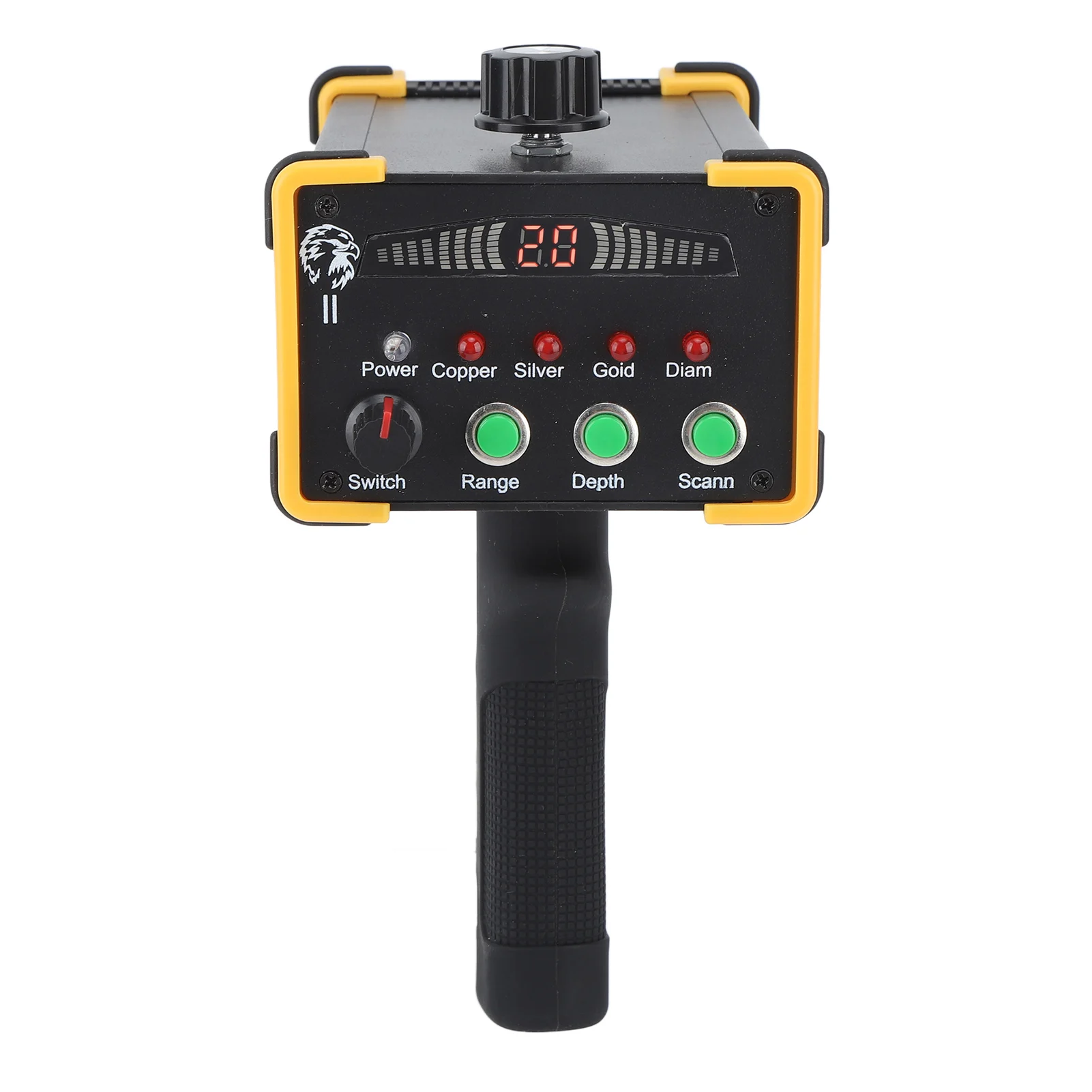 Underground Metal Detector Efficient High Accuracy Metal Detector Yellow Frame 1000m Detect Range High Sensitivity for Garden