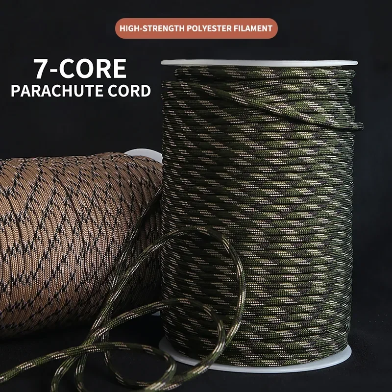 31M Camping Fixed Rope 7 Core Paracord 4MM Outdoor Camping Survival Tent Lanyard Mountaineering Tent Fixed Rope Camping Supplies