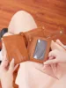 New Women's Wallet High Quality PU Leather Short Card Seat with Chain Large Capacity Three Layer Zero Wallet Retro Women'sWallet 4