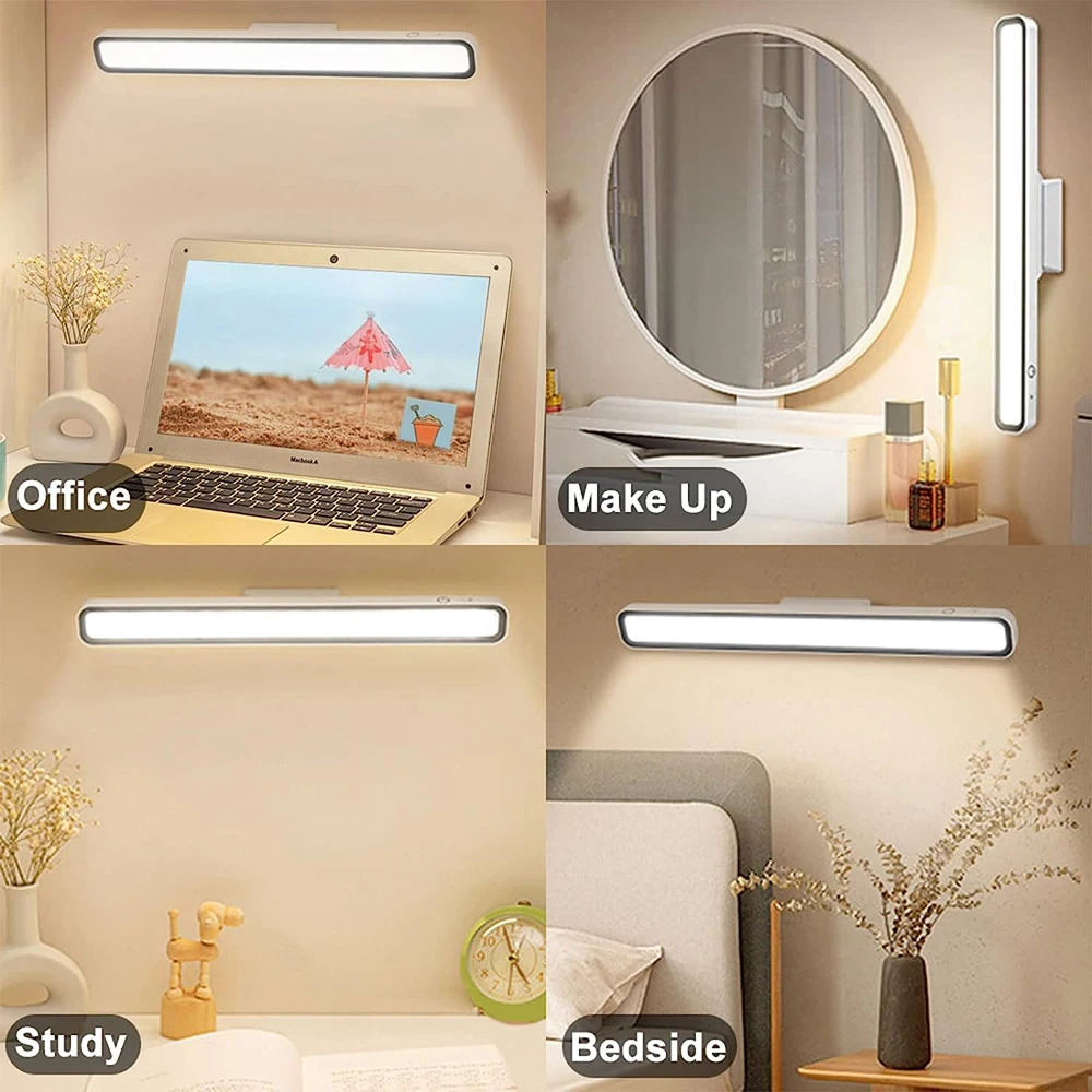 Desk Lamp Under Cabinet Lights Rechargeable Portable Magnetic Dimming USB Led Desk Lamp for Makeup Reading Study Kitchen 6