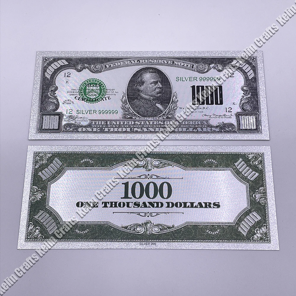 America Banknotes 1000 Dollars 1928 USA Silver Foil 999 Banknote  Commemorative For Collectibles Souvenir Gifts - AliExpress