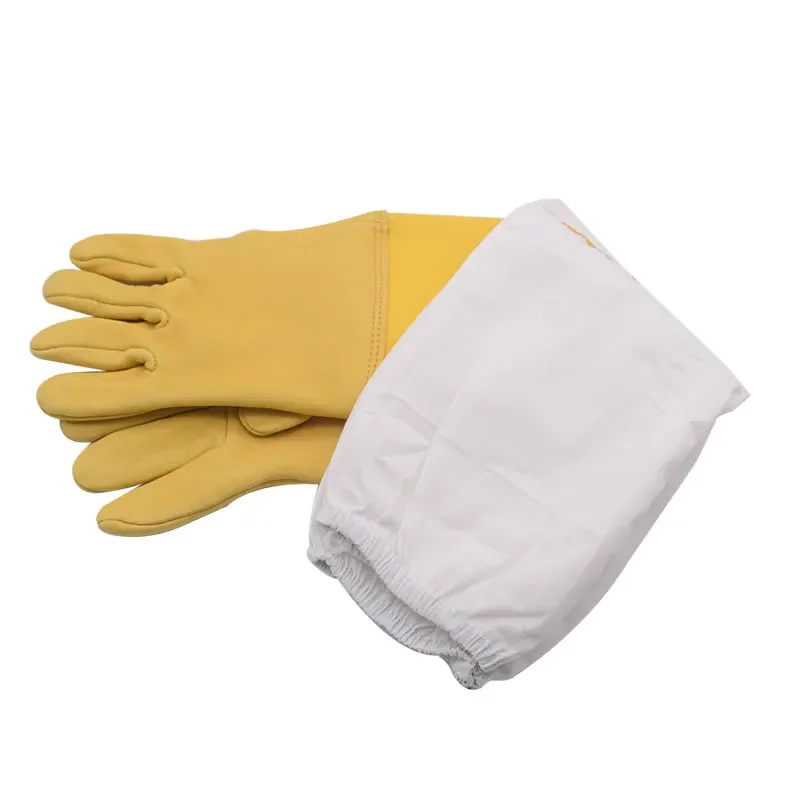 Beekeeping Gloves Sheepskin Protective Beekeeper Gloves Goatskin Beekeeping Bee Vented Long Sleeves Gloves 4