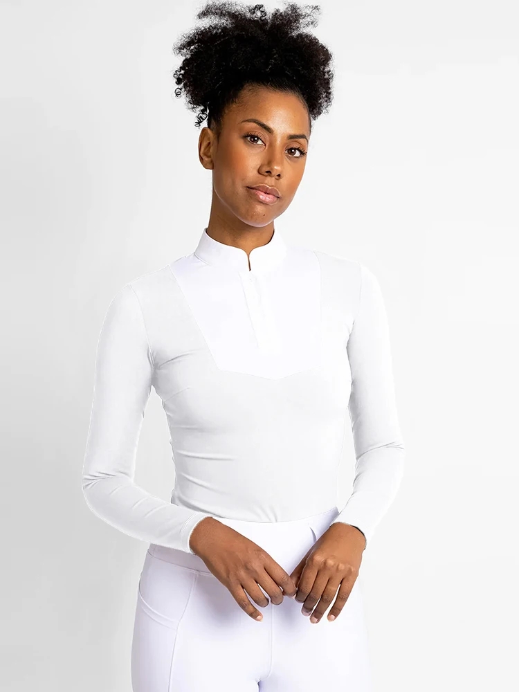 Burgundy Female Equestrian Base Layer Super Soft Horse Riding Shirts High Elastic Equestrian Show Shirts Competition Top horse riding shirt