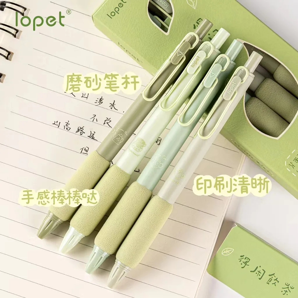 Kawaii Lopet 4 teile/satz Gel Stift Schreibwaren Caneta Super Weiche Mantel Abdeckung 0,5mm Schwarz Farbe Tinte Schreiben Büro Schule schnell Trocknend – Detail 19
