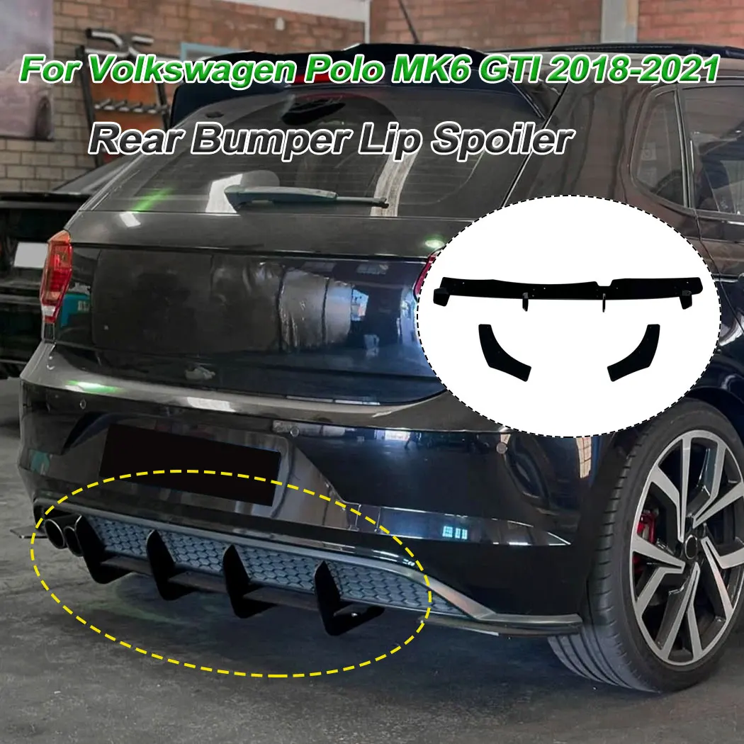 For Volkswagen Polo MK6 GTI 2018-2021 Rear Bumper Rear Lower Lip - Main Image