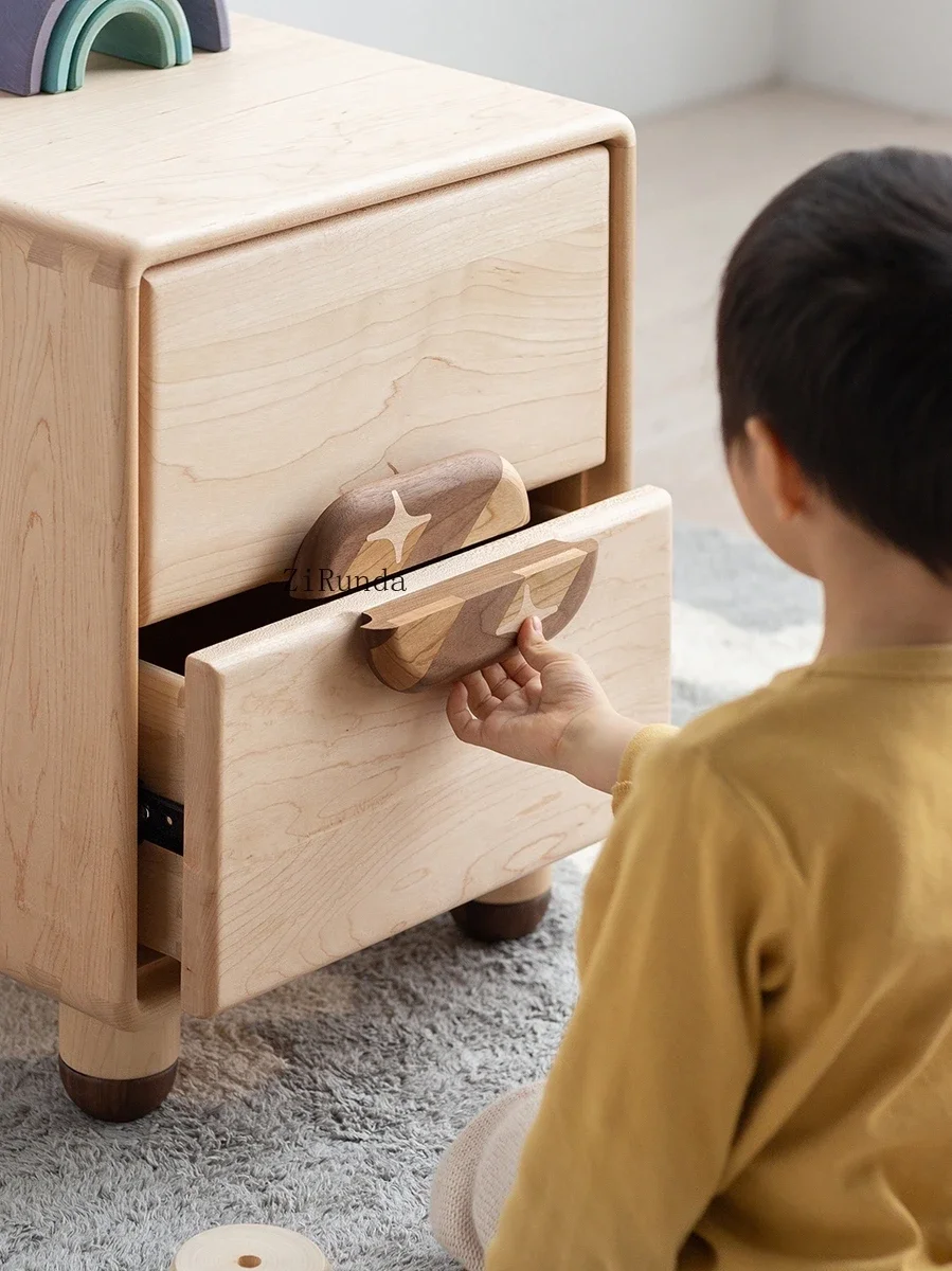 1Starry sky bedside table, double drawer children's simple locker