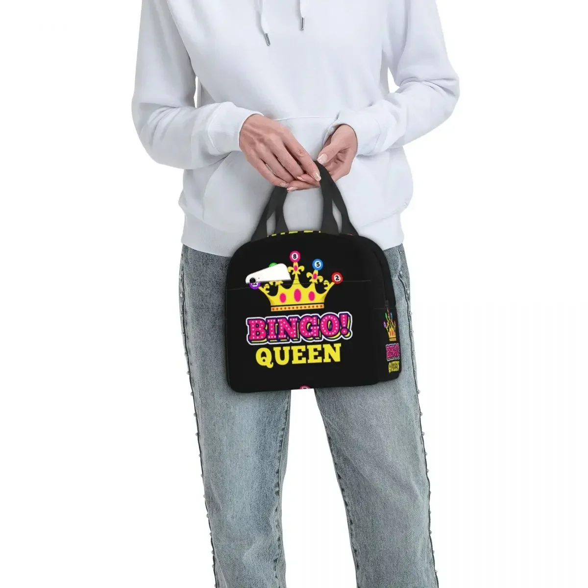 Bingo Queen Lunch Box Women Waterproof Thermal Cooler Food Insulated Lunch Bag Office Work Resuable Picnic Tote Bags 6