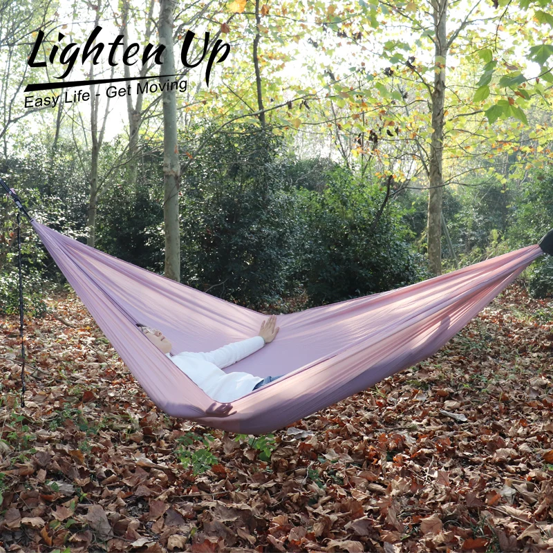 300x140cm Single Camping Hammock Lightweight Parachute Hammock with 2 Tree Strap 2 Hooks Lightweight Portable Camping