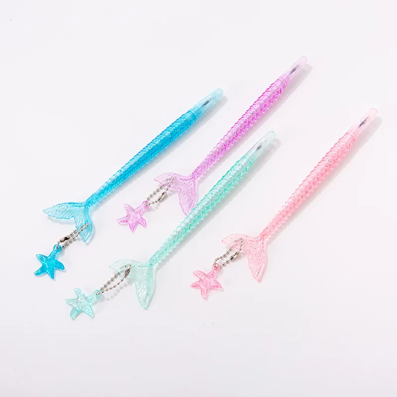 Crystal Glitter Mermaid Pendant Neutral Pen Wedding Bridesmaid Guest Gift Kids Birthday Party Favors Pinata Fill Gifts