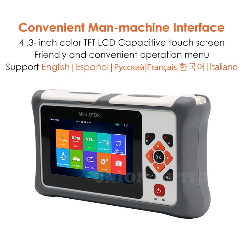 Free Shipping Mini OTDR Active Live Fiber Optic Reflectometer Touch Screen 26/24dB VFL OLS OPM Event Map Ethernet Cable Tester