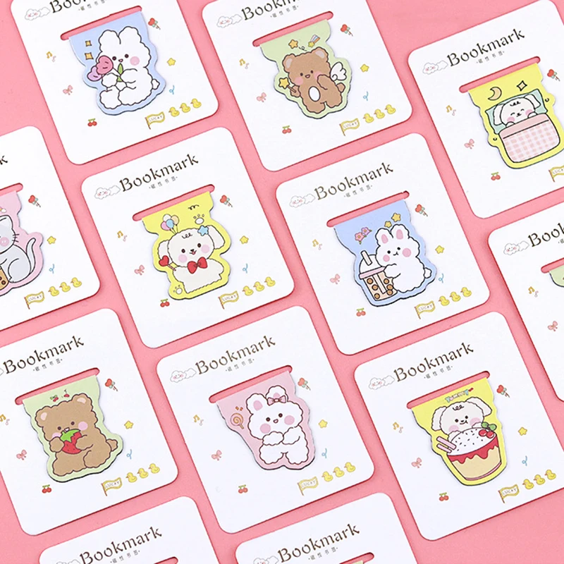 Magnetic Bookmark Cartoon Bear Rabbit Cat for Reading Gift