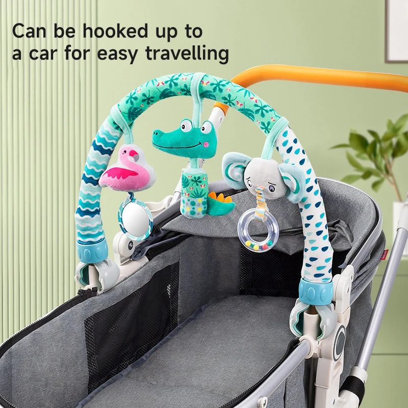 Baby Crib Hanging Rattles Toy Stroller Arch Toys Single Bow Crib Toy Adjustable Stroller Toy Newborns Sensory Activity Toy Gifts - 3
