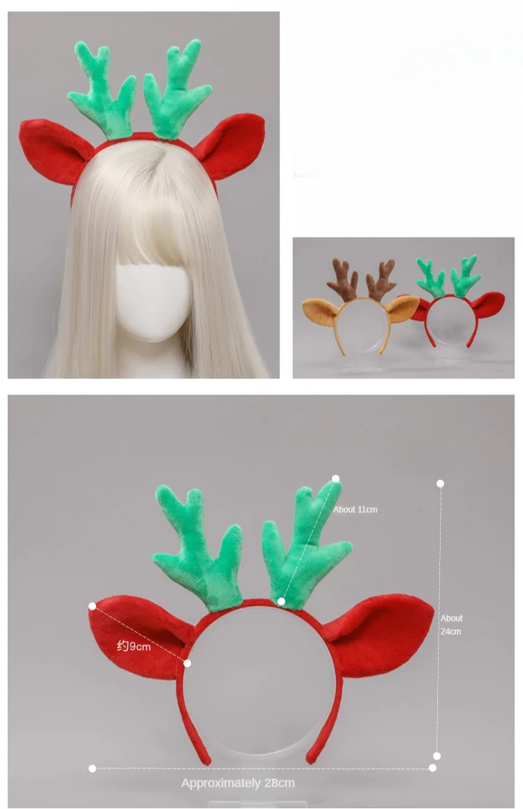 Description Picture 2 of itemBoys and Girls Animal Ears Theme Hair Accessories Deer Ears Antlers Cartoon Headband Accessories Christmas Headwear