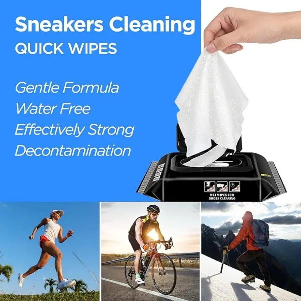 60/12pcs Disposable Shoe Cleaning Wipes Travel Portable No-rinse Fast Cleaning Tools for Sneaker Scrubbing Quick Remove Dirt 5