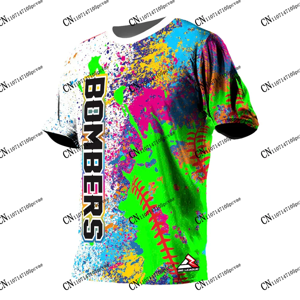 Bombers Neon - 소프트볼 2026-27 저지 신상품 3D 프린트 티셔츠 스페..