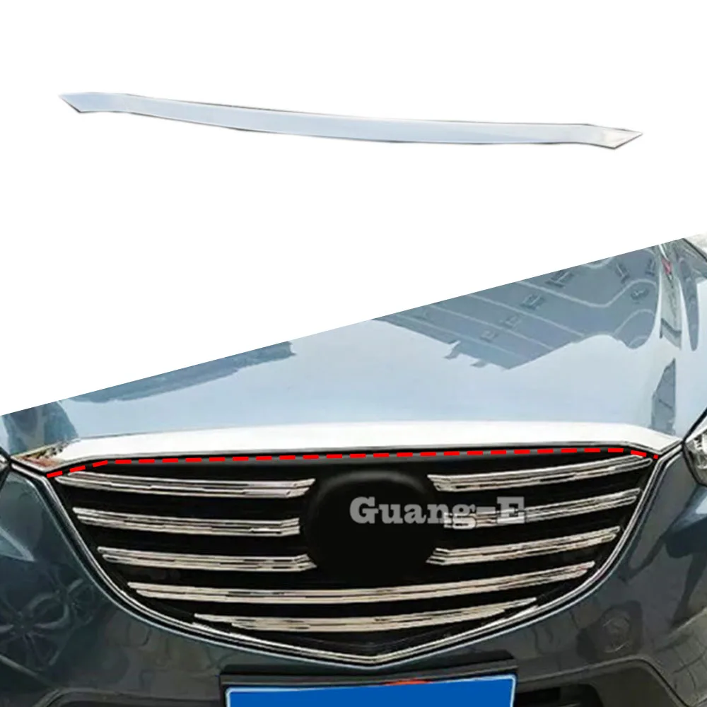 

Car ABS Chrome Panel Front Engine Machine Racing Grill Grille Hood Stick Trim Lamp For Mazda CX-5 CX5 2012 2013 2014 2015 2016