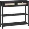 Rattan-Like Narrow Console Table with 2 Drawers, 31.5-Inch Sofa Table with Storage, for Hallway and Foyer 1