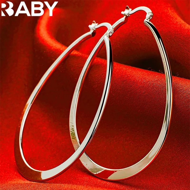 URBABY 여성용 큰 U 후프 귀걸이, , 결혼 약혼 파티, 패션 쥬얼리, 매력 액세서리, 45mm