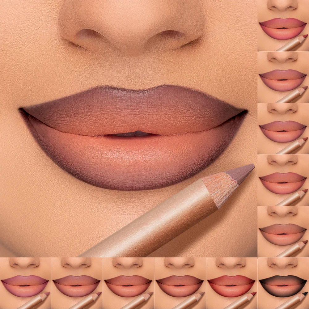 Pudaier 12-Color Waterproof Matte Lip Liner Set - Long-Lasting, Non-Stick Formula, Perfect for Full Coverage & Natural Look, Ide