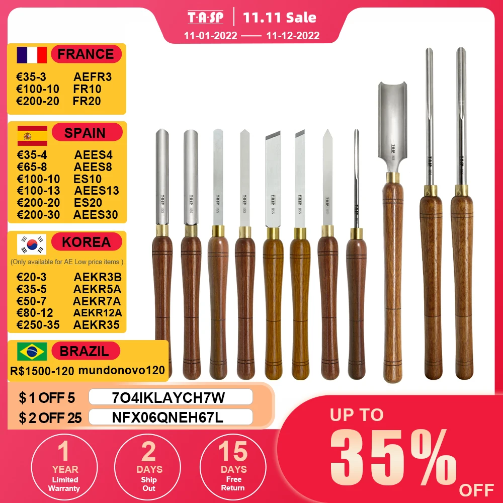 Hss Woodturning Tools Wood Turning Chisel 1" & 7/8" Roughing Gouges 1/4