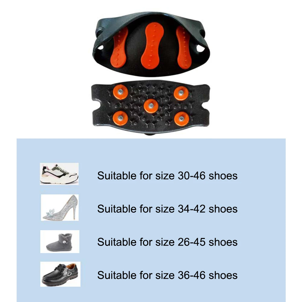 5-Stud Mountaineering Cleats Anti Slip Snow Claw Shoe Covers Unisex Boots Snow Cleats Outdoor Chain Shoe Spikes ice gripper spike climbing crampons