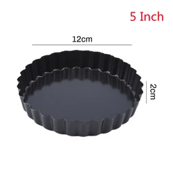 Nonstick Carbon Steel Round Tart and Quiche Pan with Removable Bottom (5 INCH)