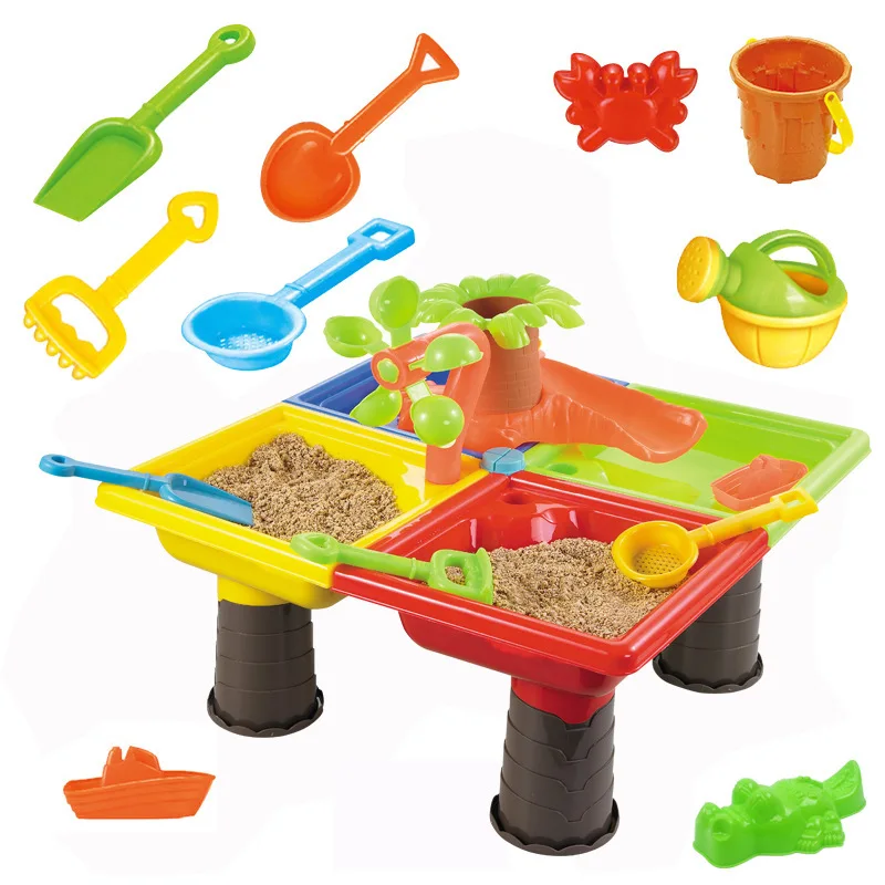

2022 Creative Baby Summer Beach and Water Table Box Baby Children Children Outdoor Beach Water Wheel Toys Family Game Set