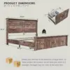 Farmhouse King Size Bed Frame with Roman Column Decoration,with 51" Tall Headboard, Wood Bed Frame with 20" Tall Footboard. 3