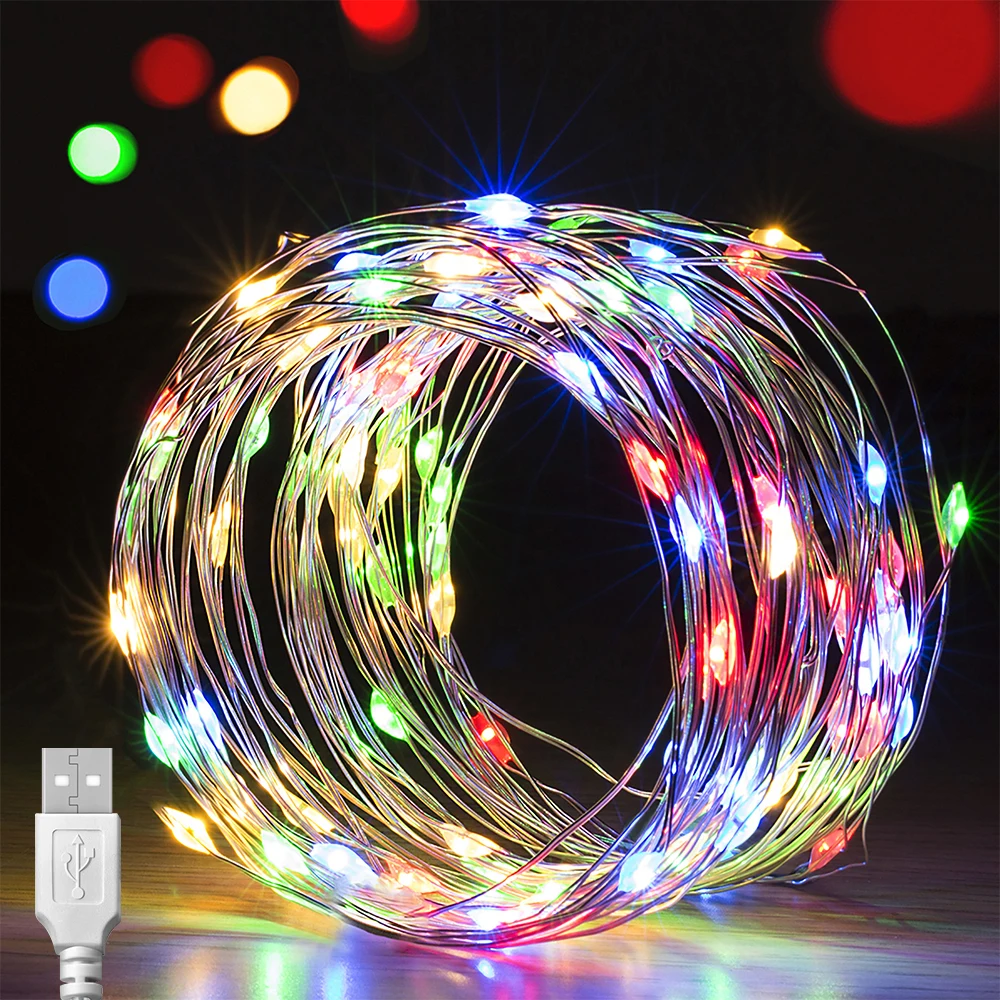 Enchanting 200-LED Copper Twinkle String Lights - USB Powered, Waterproof