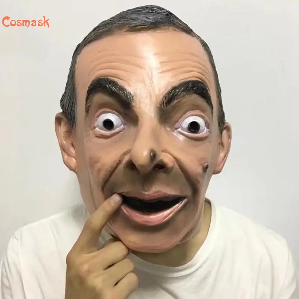 aften bur indrømme Cosplay Halloween Realistic Mr Bean Latex Mask Full Head Human Mask Adult  Face Mask For Halloween Easter Party _ - AliExpress Mobile