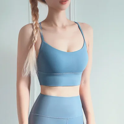 

Женский сексуальный спортивный бюстгальтер, трико, кроп-топ с эффектом пуш-ап, со съемными накладками на груди, Ударопрочный Активный бюстгальтер