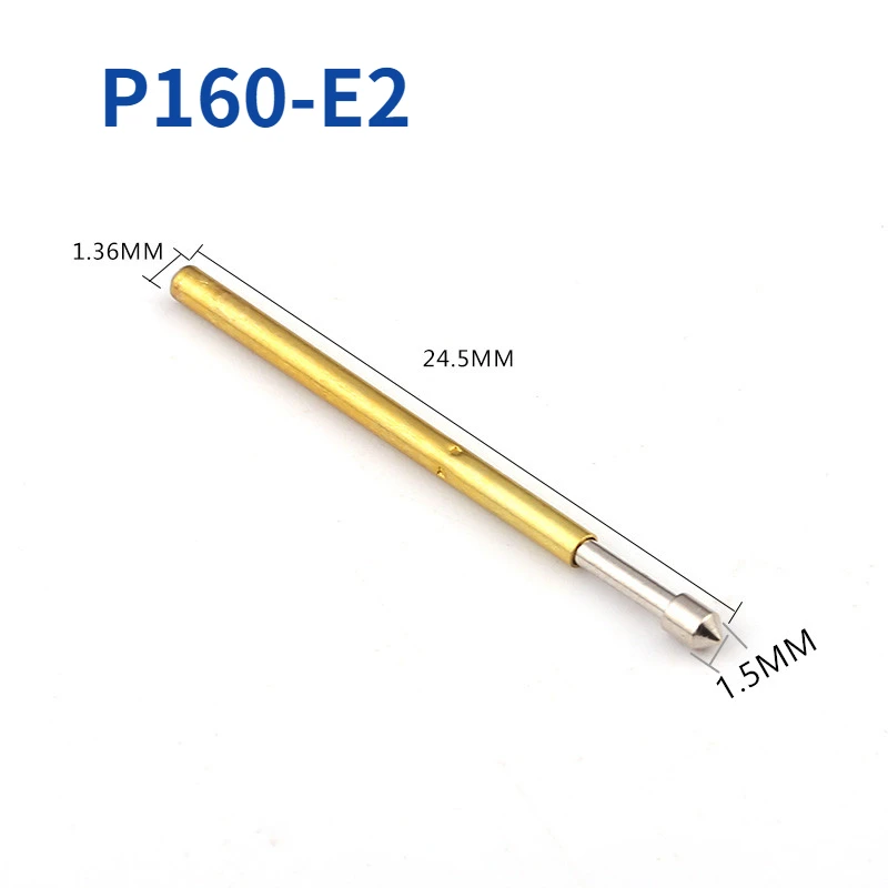 

100PCS/bag P160-E2 Conical Spring Test Probe Needle Tube Outer Diameter 1.36mm Total Length 24.5mm PCB Pogo Pin