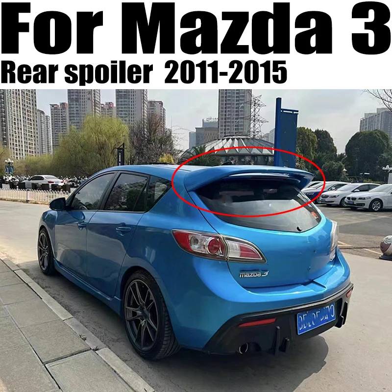 

FOR Mazda 3 Hatchback Real Carbon Fiber CAR Spoiler Wing Car Rear Window Rear LIP Middle Tail FIN Accessories Mazda3 2011-2015