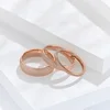 2/4/6mm  Fashion Jewelry Frosted Stainless Steel Women Rings for girls Rose Gold Color US size 4 5 6 7 8 9 4