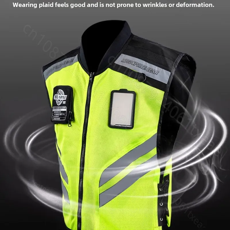 Motorcycle Safety Riding Reflective Vest Motorcycle Cooling Vest Travel Night Fluorescent Breathable Biker reflective vest