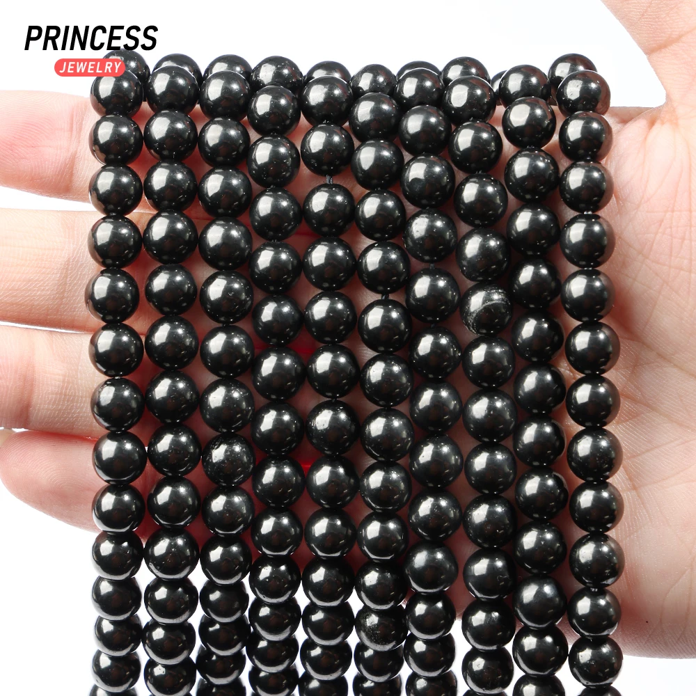 A++ Natural Jet Coal Crystal 4 6 8 10 12mm Loose Gem Stone Beads for Jewelry Making Wholesale Crystal Beads DIY Accessories 3